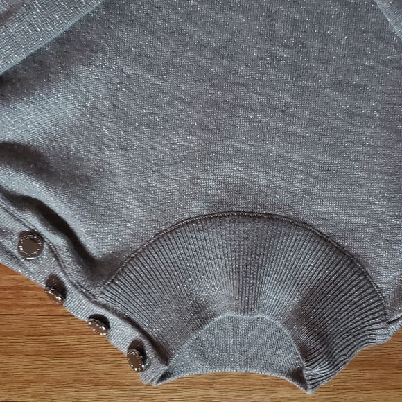 COPY - Calvin Klein Shiny & Bright Silver Sweater Metallic Small w/ Silver butt… - Picture 3 of 4